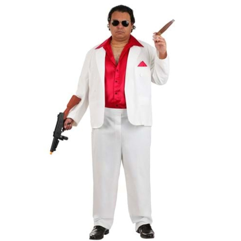 Plus Size Suave 80s Gangster Costume for Men