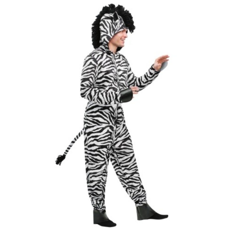 Plus Size Zebra Jumpsuit Costume for Adults