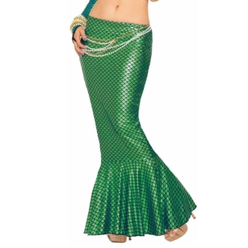Teal Mermaid Long Tail Skirt Costume