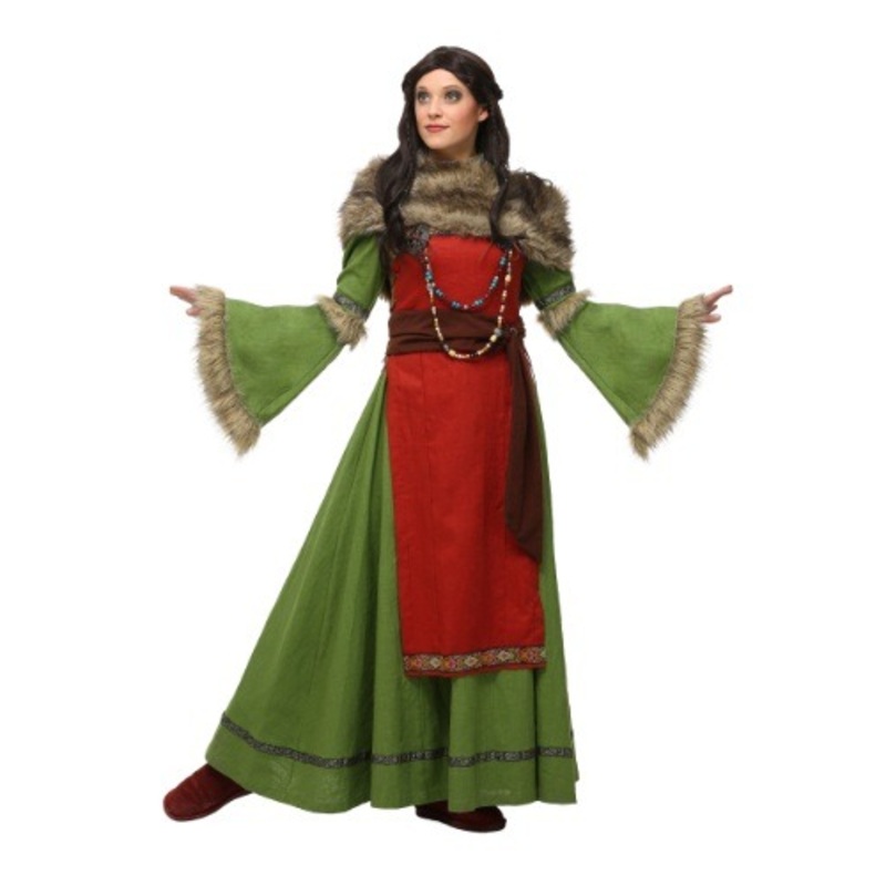 Women's Plus Size Peasant Viking Costume Dress