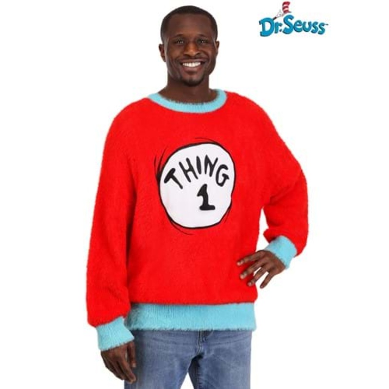 Dr. Seuss Adult Thing 1 & 2 Christmas Sweater