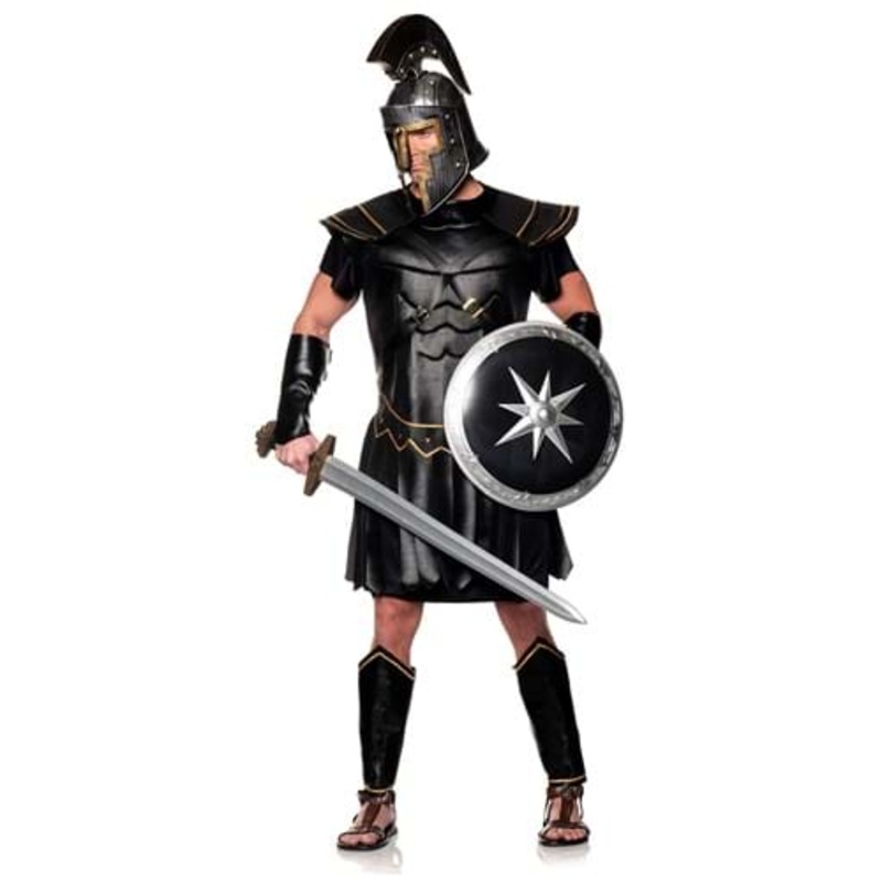 Plus Size Black Roman Warrior Costume for Men