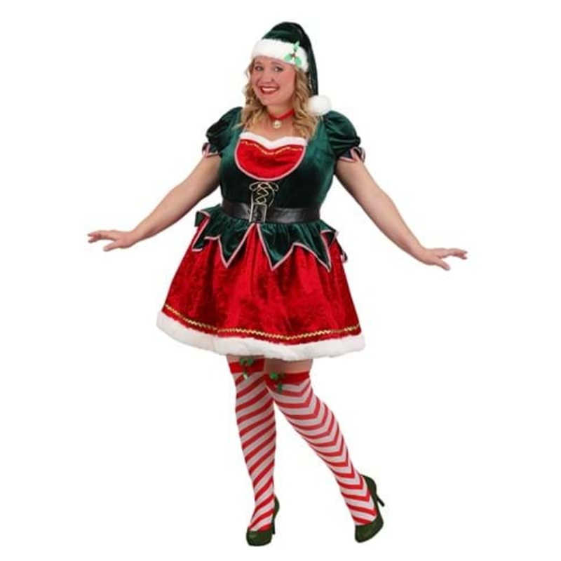 Plus Size Deluxe Festive Elf Women's Costume