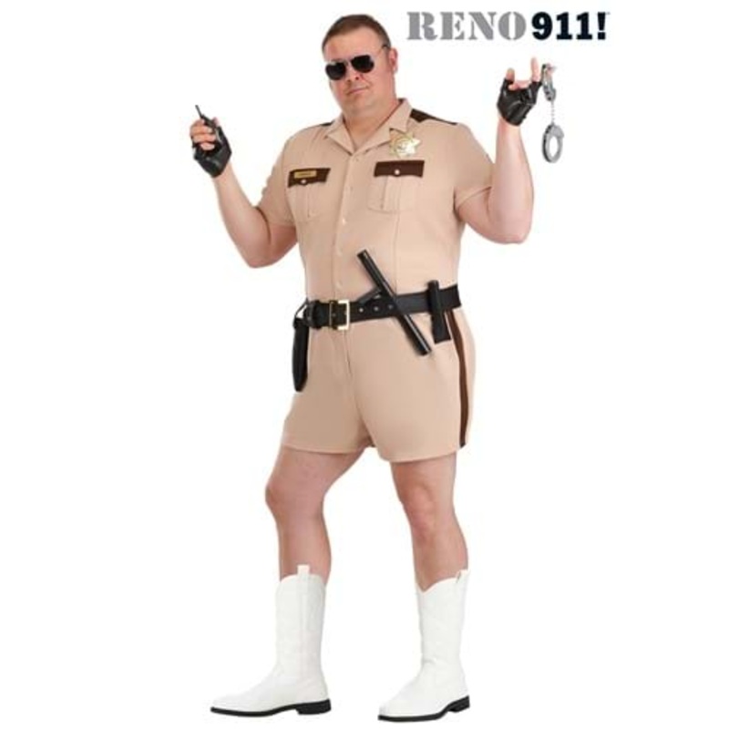 Plus Size Deluxe Reno 911 Lt. Dangle Costume for Men