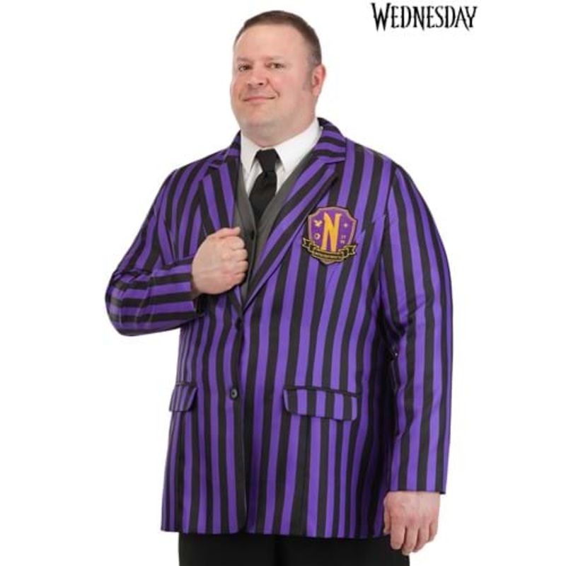 Plus Size Nevermore Academy Wednesday Costume Blazer for Men