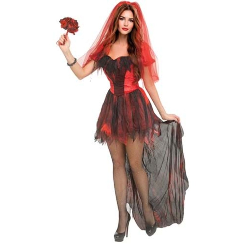 Women's Crimson Bride Costume Dress
