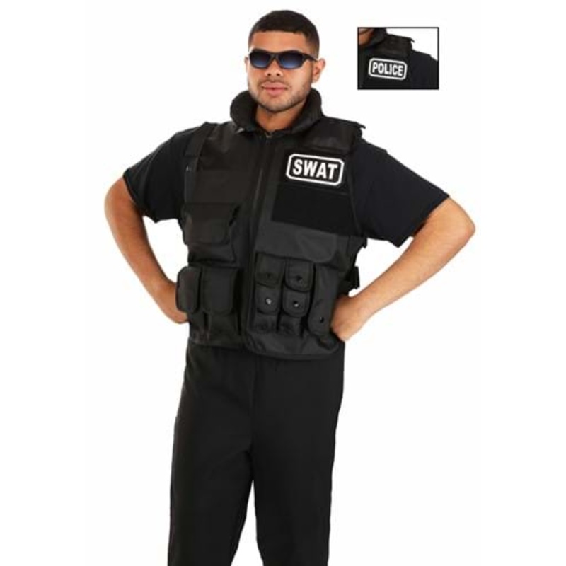 Plus Size Deluxe SWAT Team Costume Vest for Adults