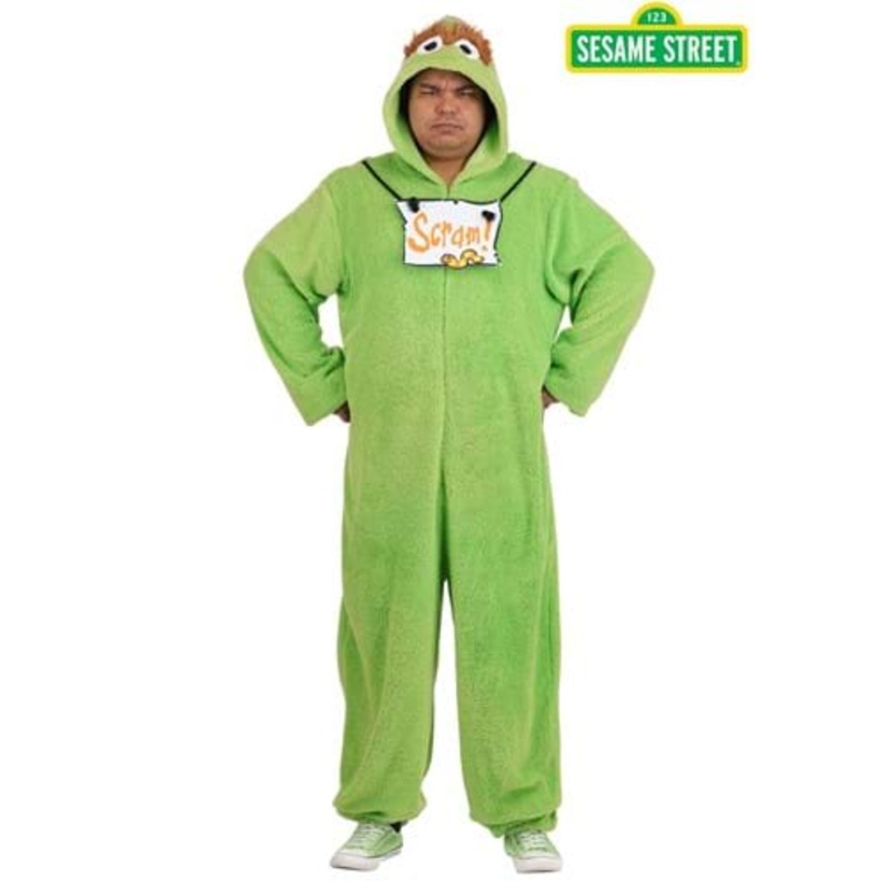 Plus Size Oscar the Grouch Adult Costume Onesie