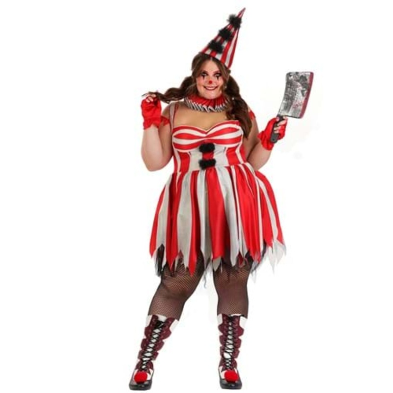 Plus Size Sinister Circus Clown Costume for Women