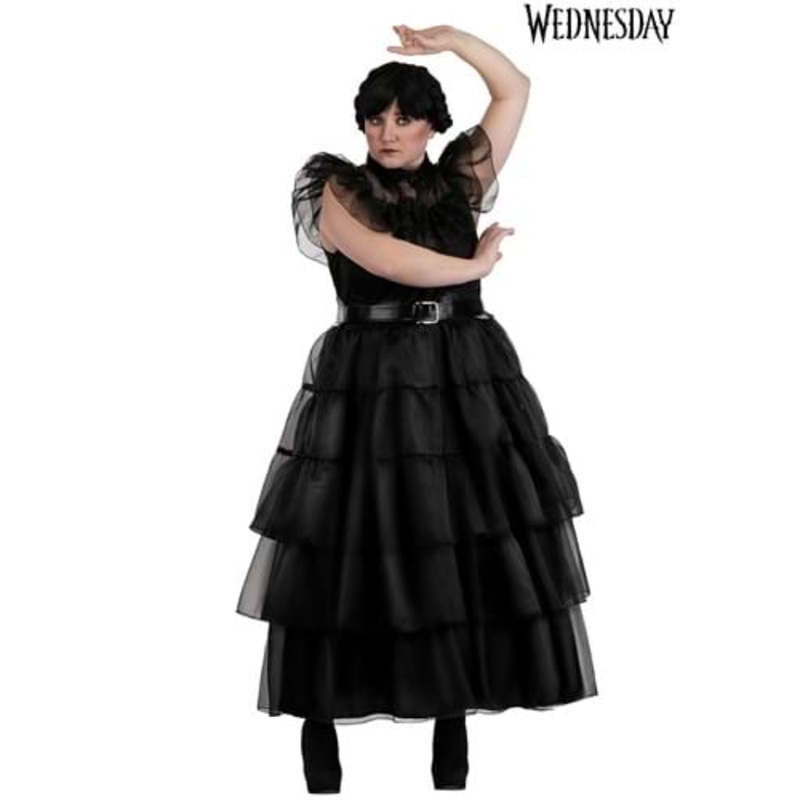 Plus Size Wednesday Rave'N Dance Costume Dress for Women