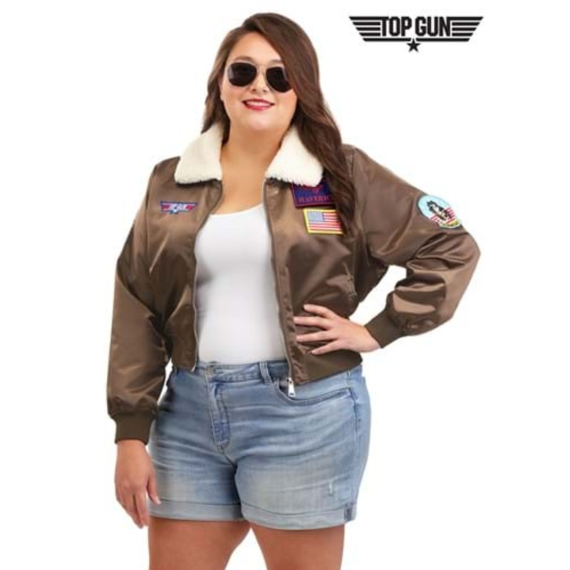 Plus Size Women's Top Gun Bomber Jacket Costume