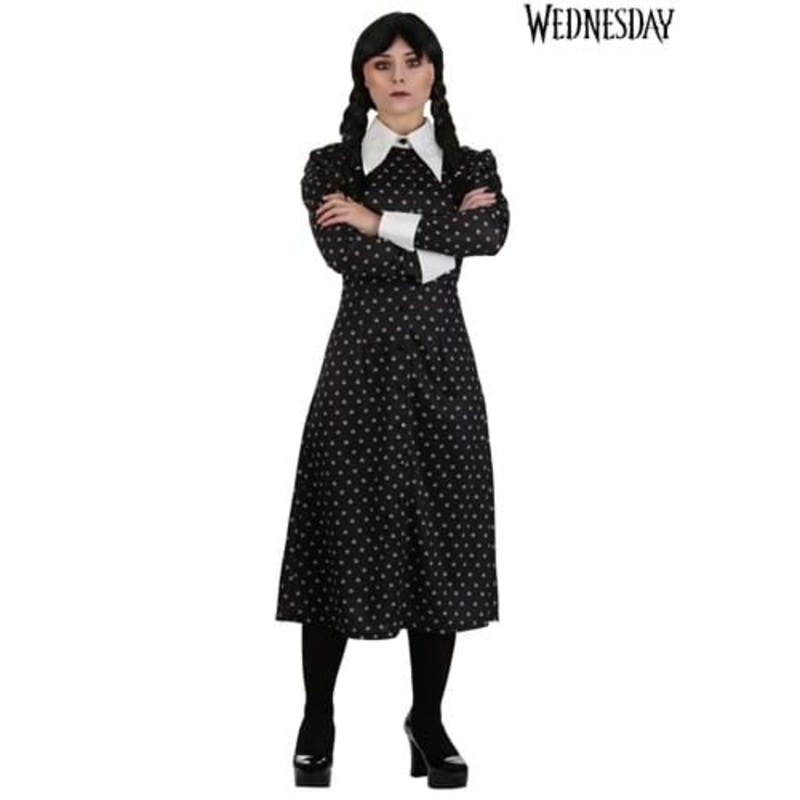 Women's Wednesday Addams Polka Dot Costume Dress