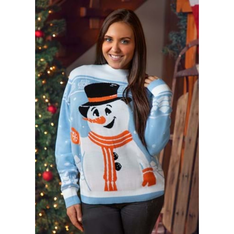 Adult Friendly Snowman Ugly Christmas Sweater X-Small