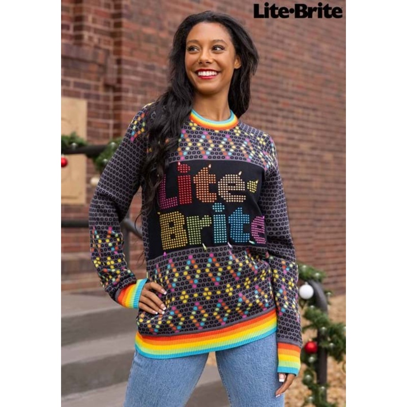 Adult Hasbro Lite Brite Christmas Sweater X-Small