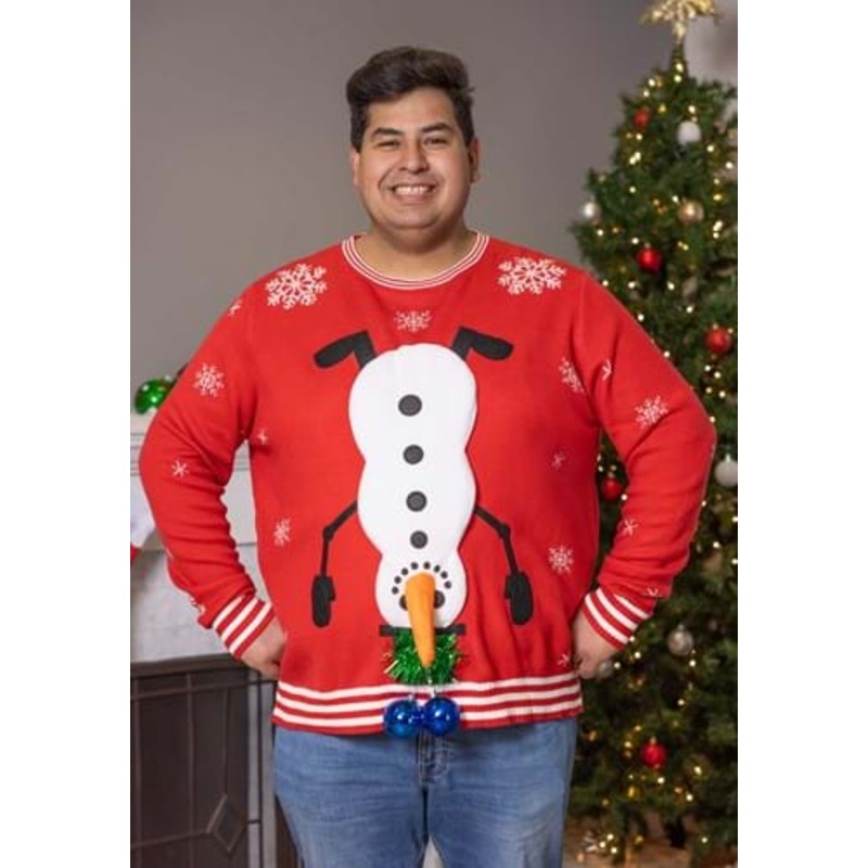 Adult Snowman Balls Ugly Christmas Sweater Small