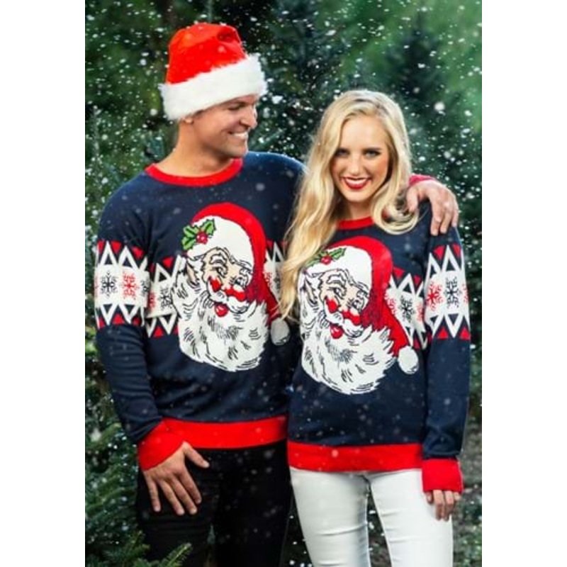 Adult Vintage Santa Ugly Christmas Sweater X-Small