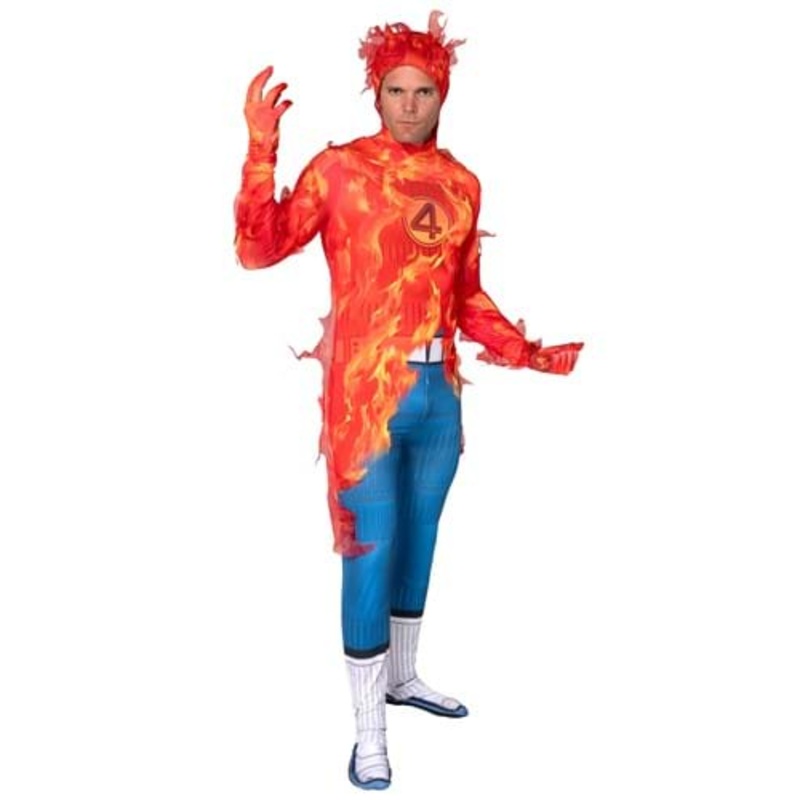 Men's Human Torch Fantastic Four Zentai Suit Costume