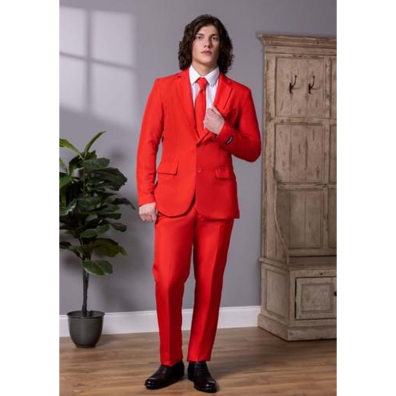 Men's Suitmeister Solid Red Suit Small