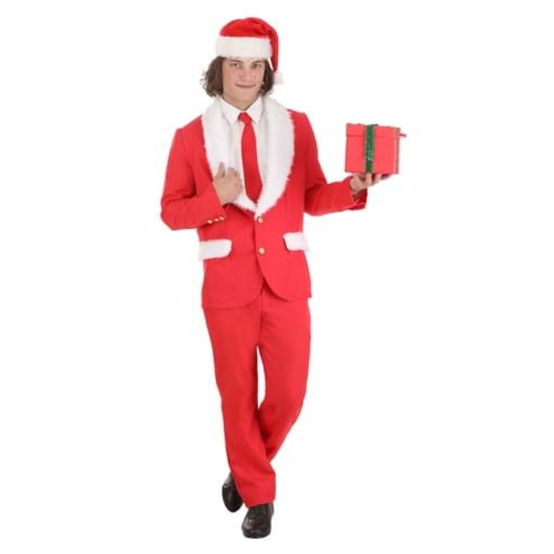 Red Holiday Santa Suit for Men Medium