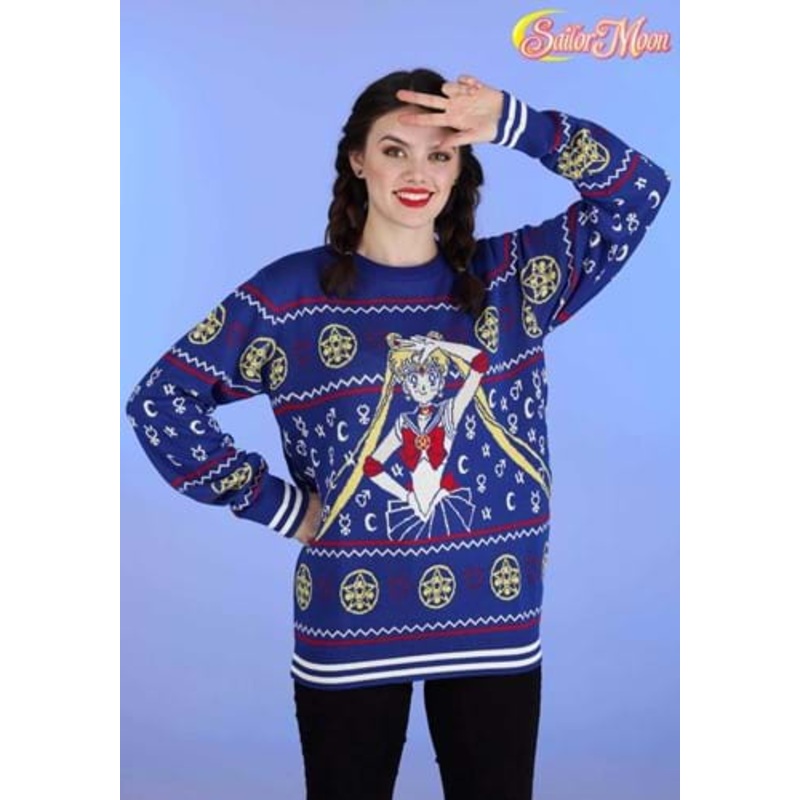 Sailor Moon Fair Isle Adult Ugly Christmas Sweater X-Small