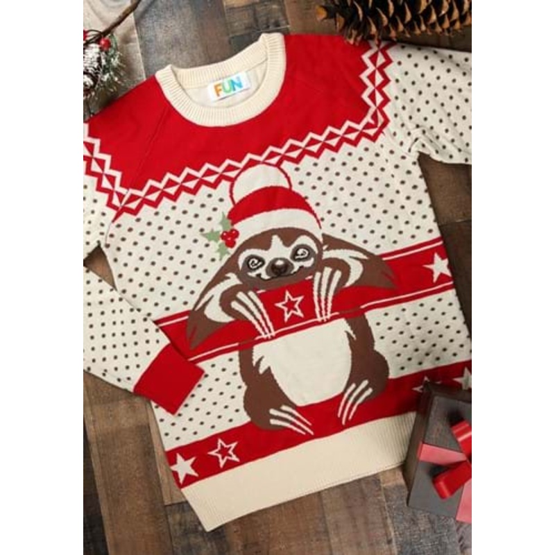 Sloth Adult Ugly Christmas Sweater X-Small
