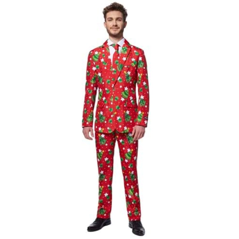 Suitmeister Red Christmas Tree & Stars Suit Small