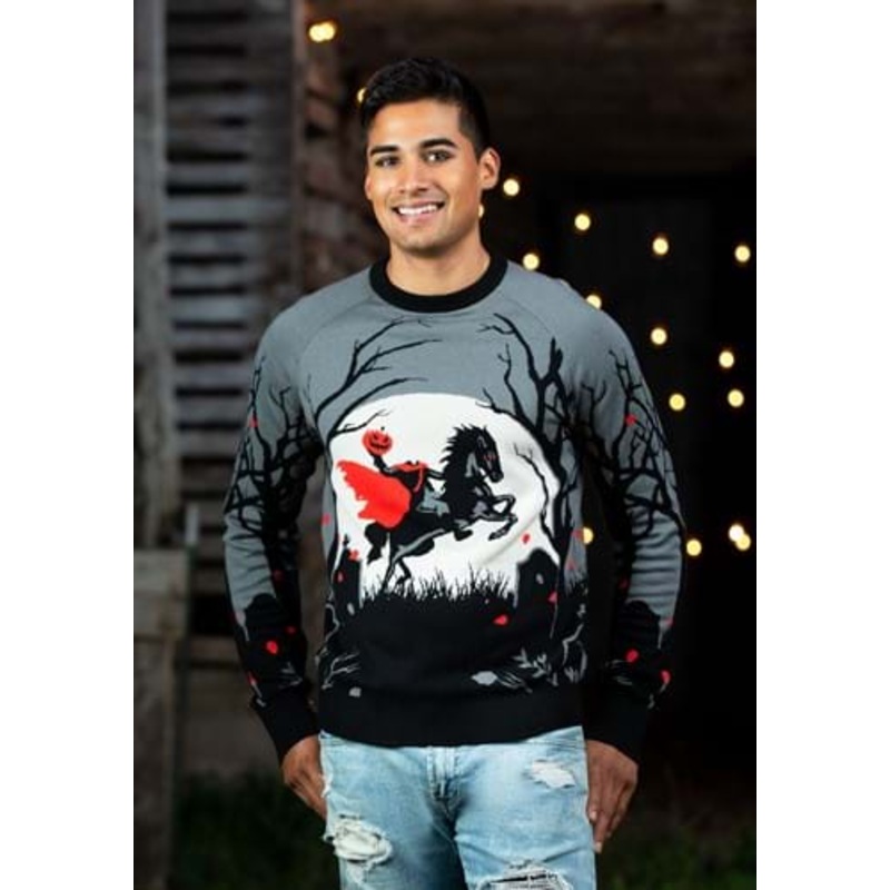 Adult Headless Horseman Halloween Sweater Medium