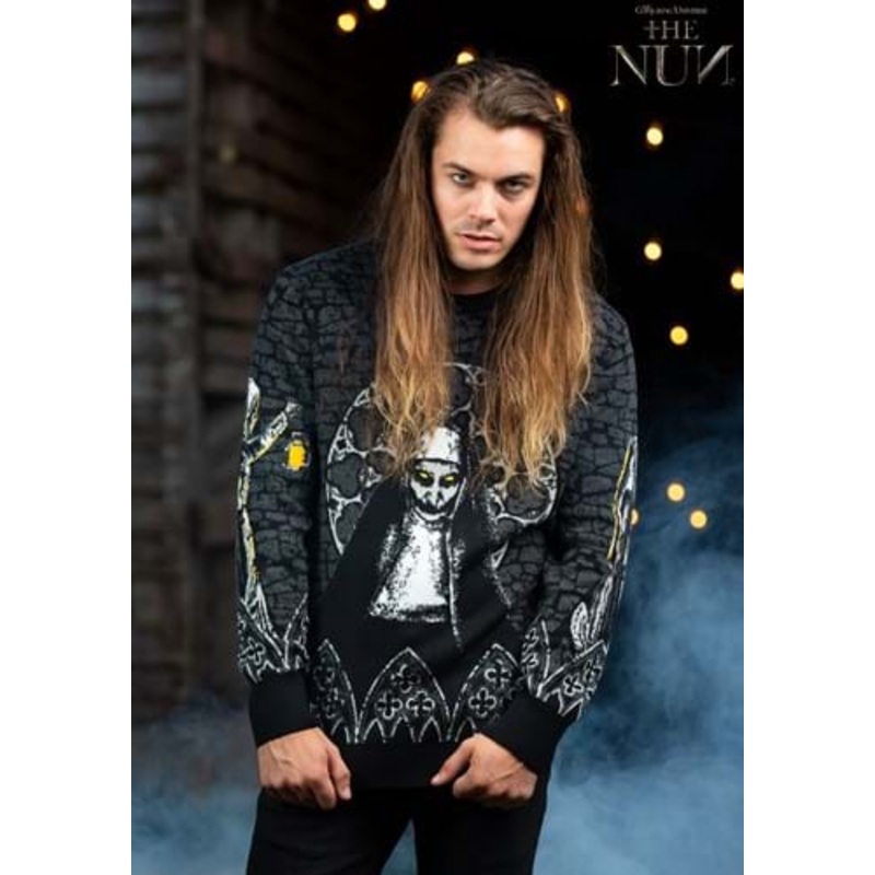 Adult The Nun Halloween Sweater Large