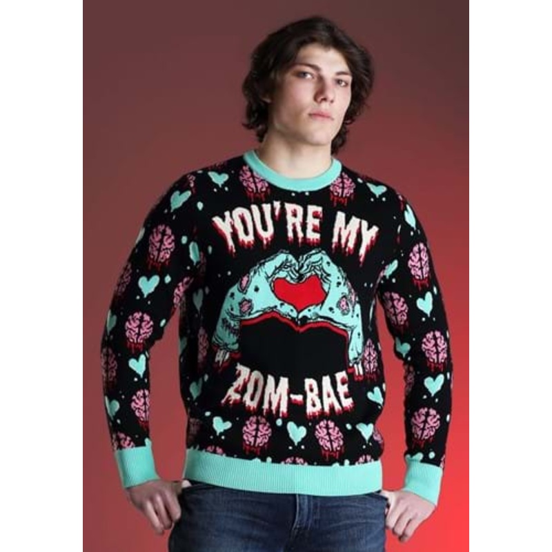 Adult You're My Zom-Bae Valentine's Day Sweater X-Small