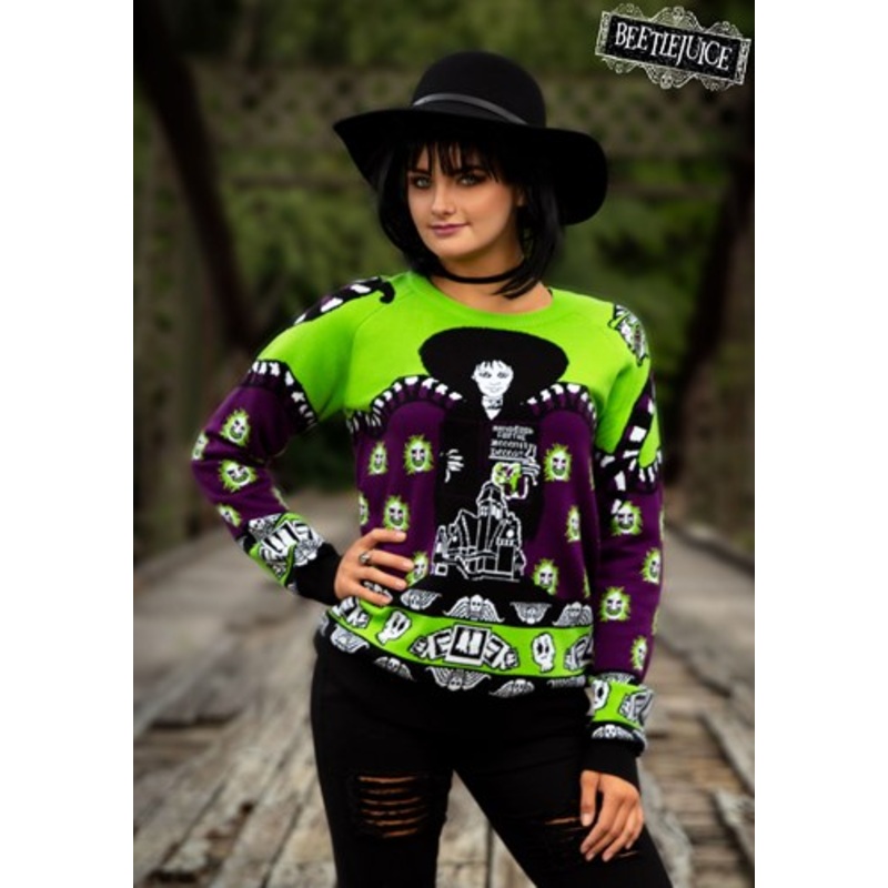 Beetlejuice Lydia Deetz Adult Halloween Sweater X-Small