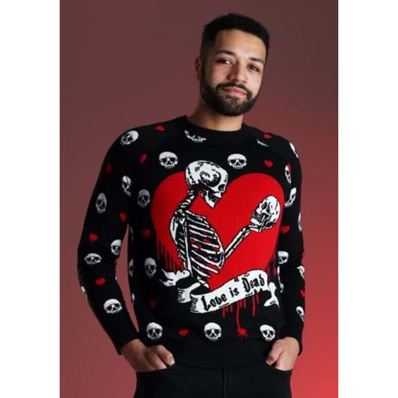 Love is Dead Valentine's Day Sweater for Adults X-Small