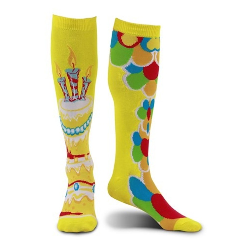 Mismatched Celebration Knee-High Socks Yellow Standard