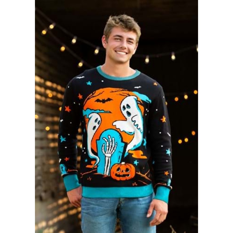 Neon Halloween Sweater for Adults X-Small