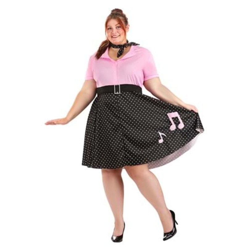 Plus Size Sock Hop Cutie Women's Costume Dress 1X