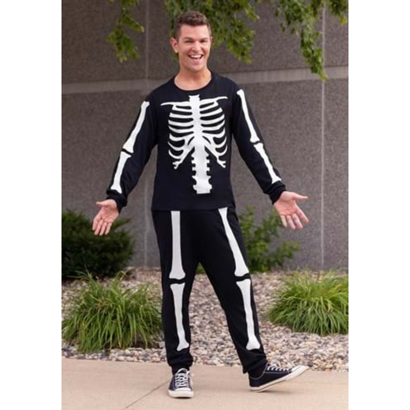 Skeleton 2 Piece Jogger Sleep Set for Men Small