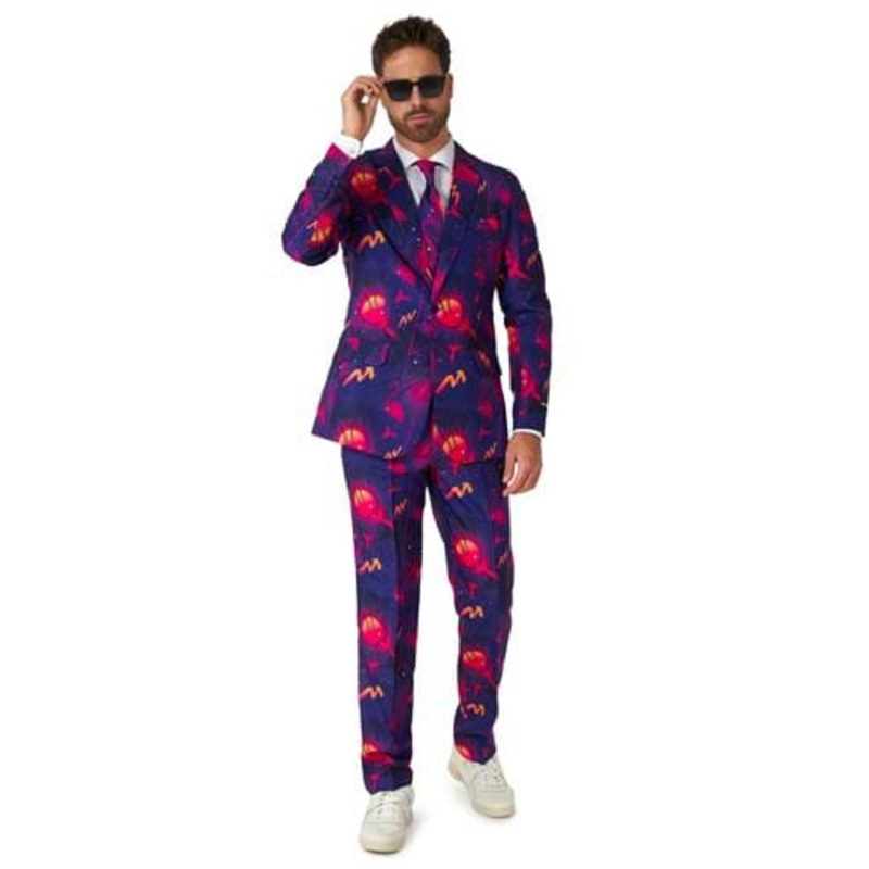 Suitmeister Retro Neon Navy Suit for Men Medium