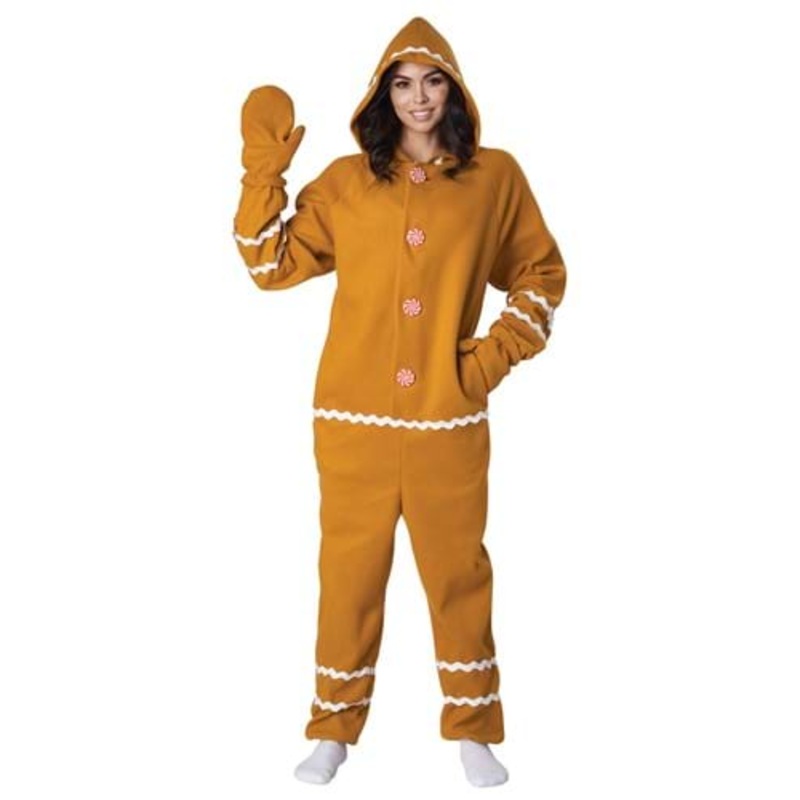 Adult Gingerbread Cookie Jumpsuit X-Small
