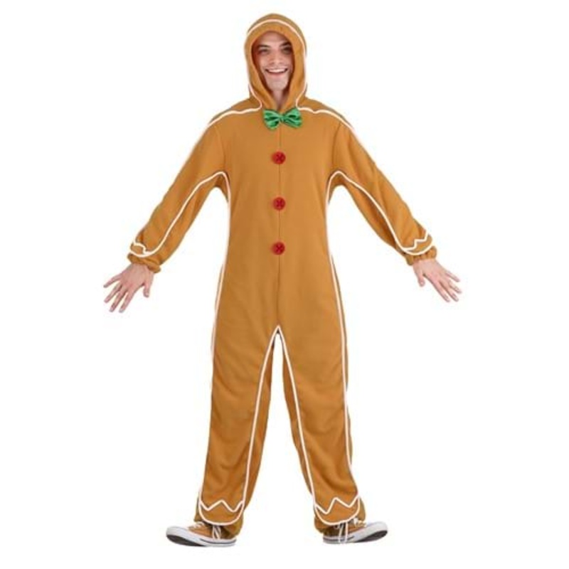 Adult Gingerbread Man Onesie Costume Small