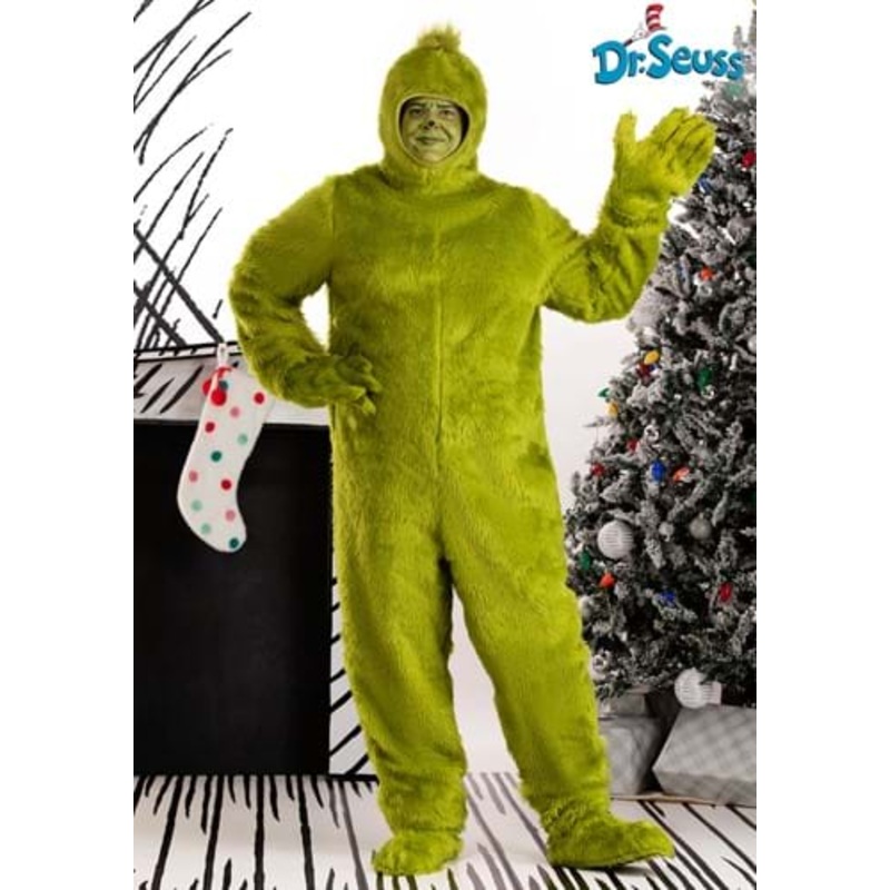 Dr. Seuss The Grinch Plus Size Open Face Costume 2X