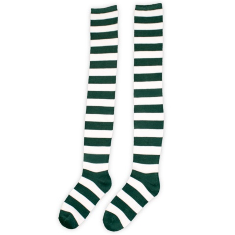 Green and White Munchkin Adult Socks Standard
