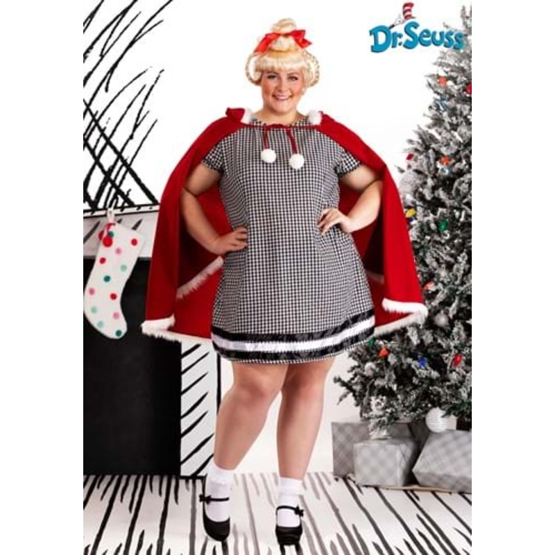 Plus Size Dr. Seuss Cindy Lou Who Women's Costume Dress 1X