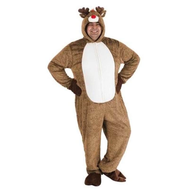 Plus Size Plush Reindeer Costume for Adults 2X