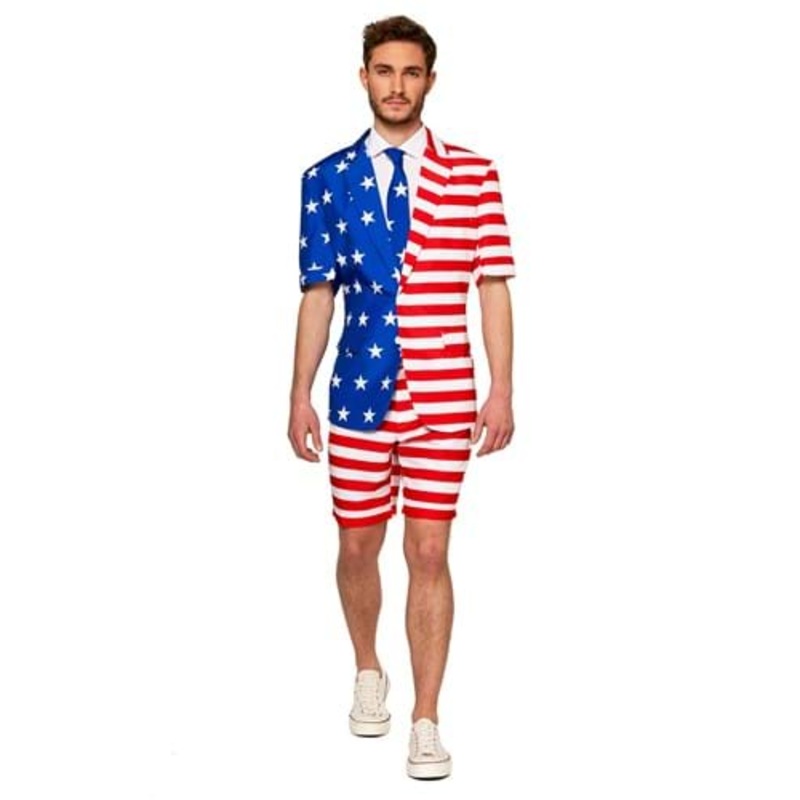 Suitmeister Summer USA Flag Suit for Men Small