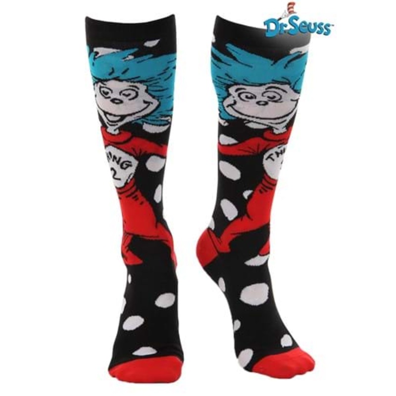 Thing 1 & Thing 2 Knee High Costume Socks Standard