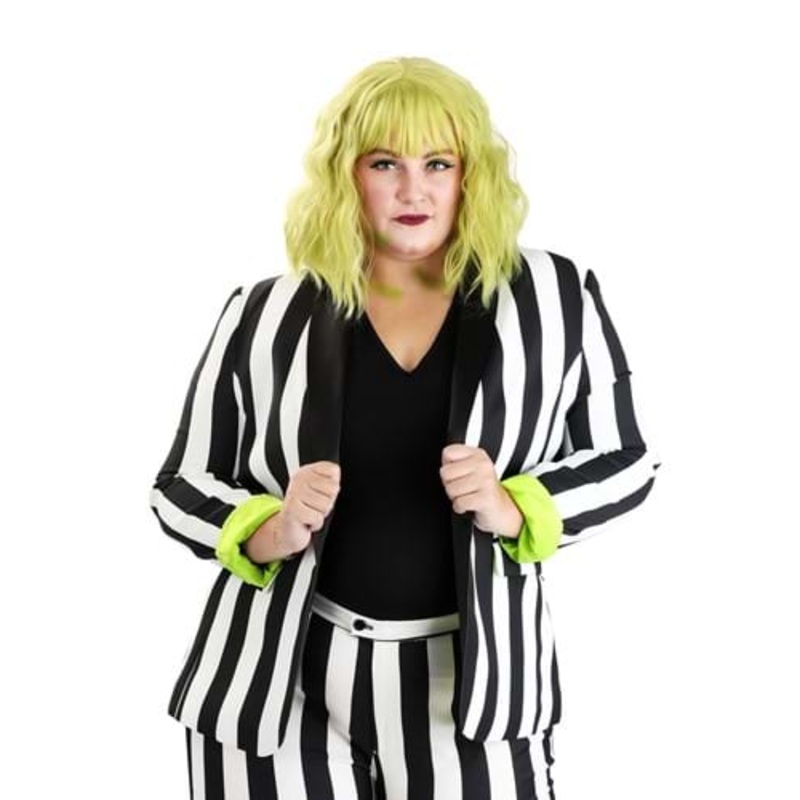 White and Black Stripe Blazer for Women Size 2
