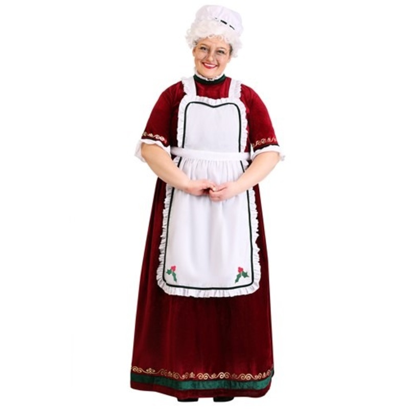 Women's Plus Size Holiday Mrs. Claus Costume Dress 1X