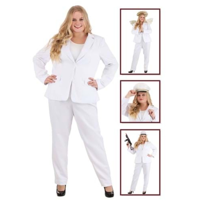 Women's Plus Size White Costume Suit 1X