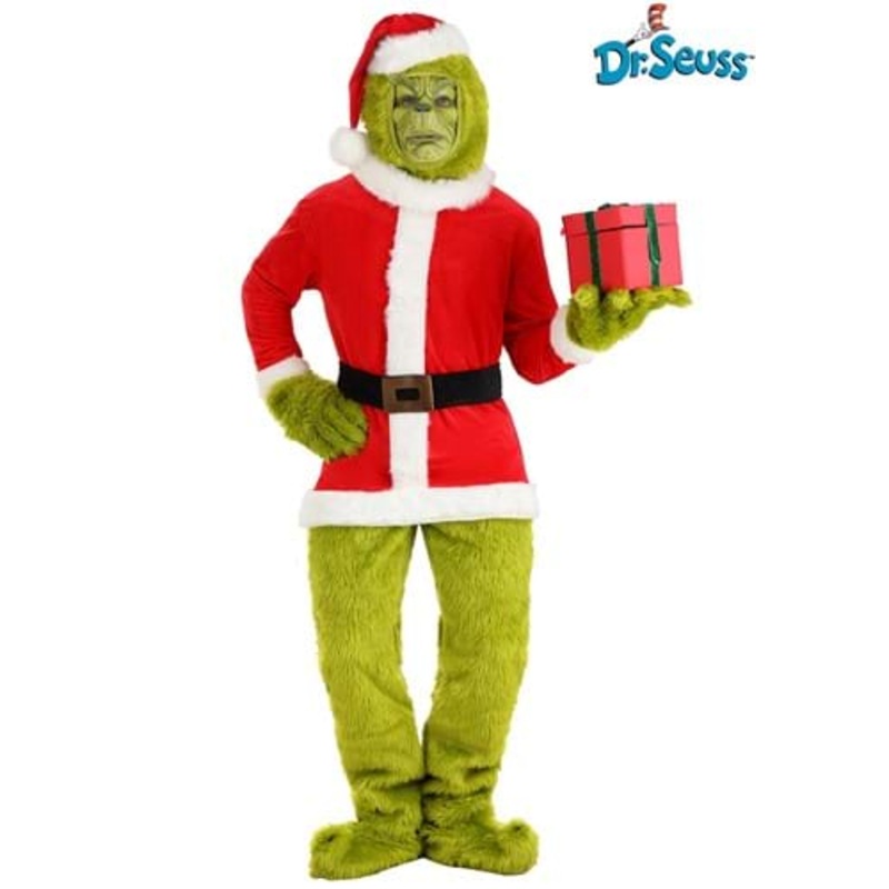 Adult The Grinch Santa Open Face Costume X-Small