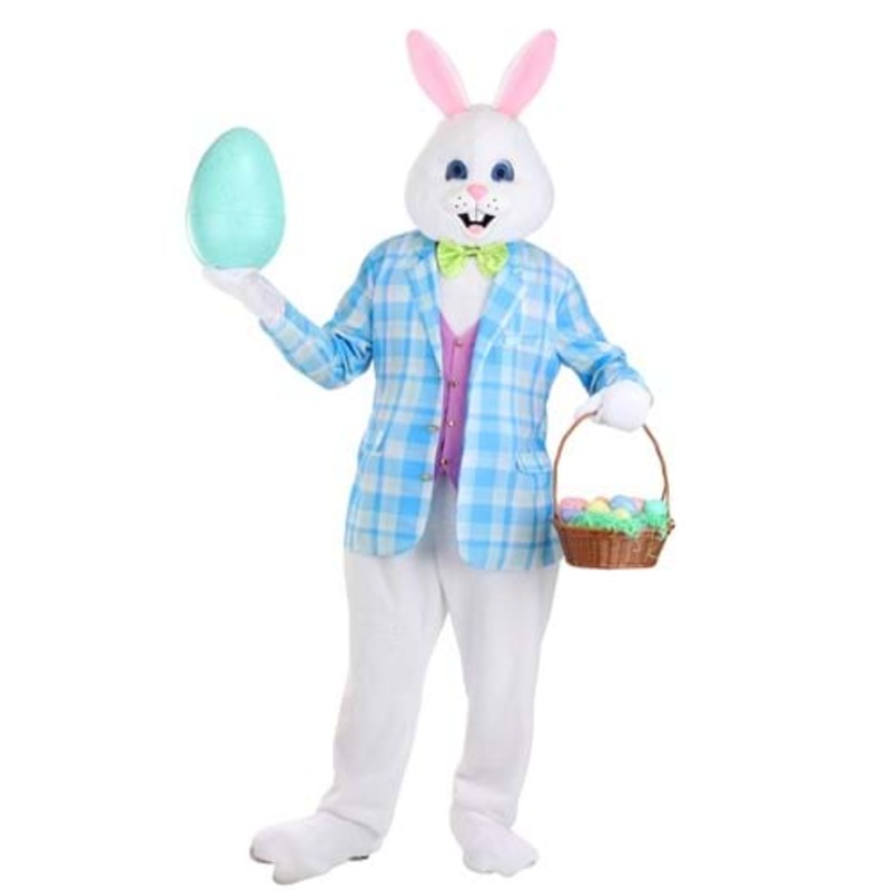 Deluxe Easter Bunny Mascot Costume for Adults Small/Medium