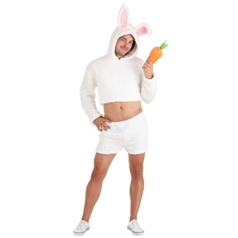 Men's Sexy White Bunny Costume Small